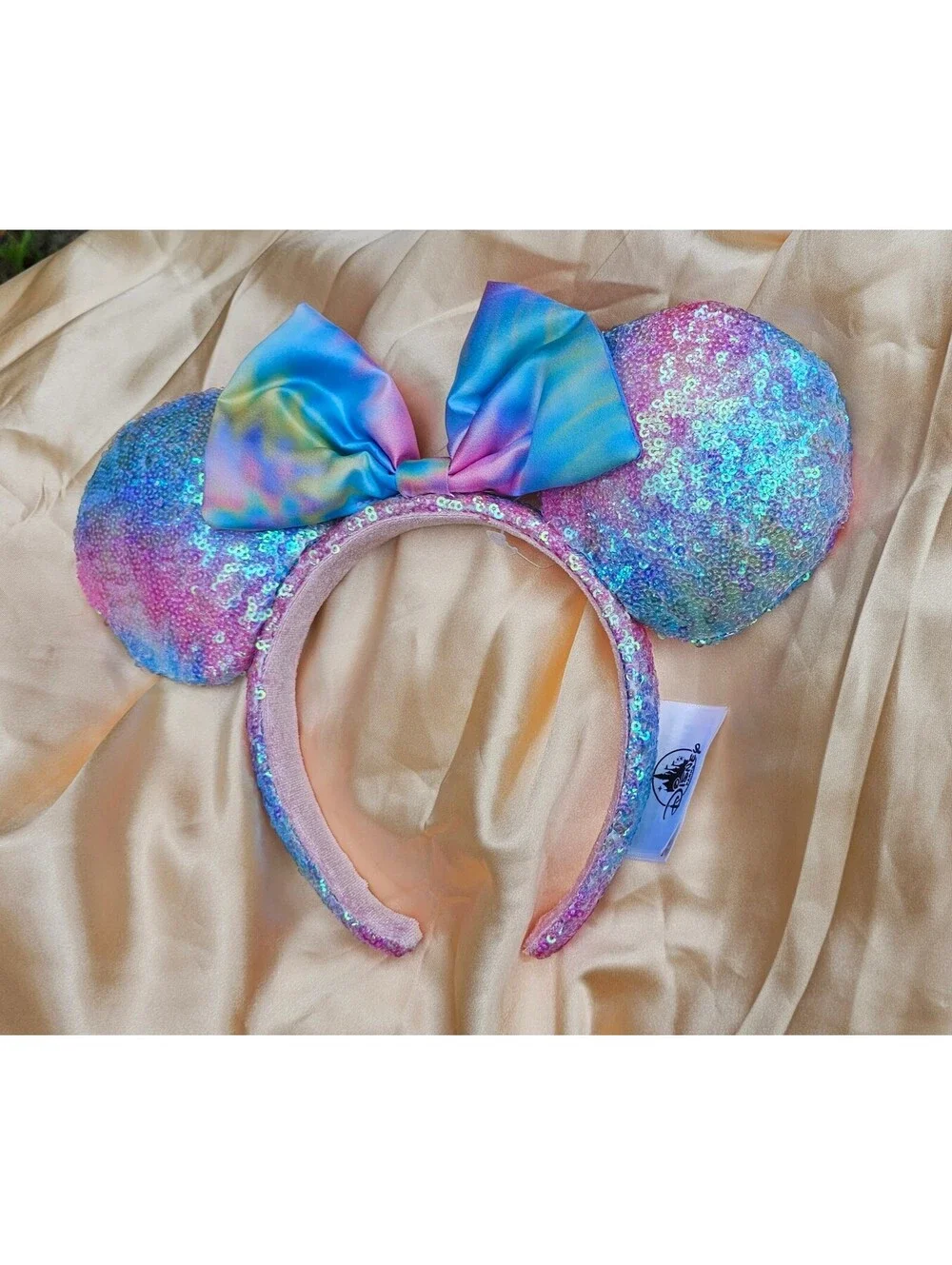 Pastel Tie Dye Blue Pink PurpleMinnie Mouse Ears Headband Sequin